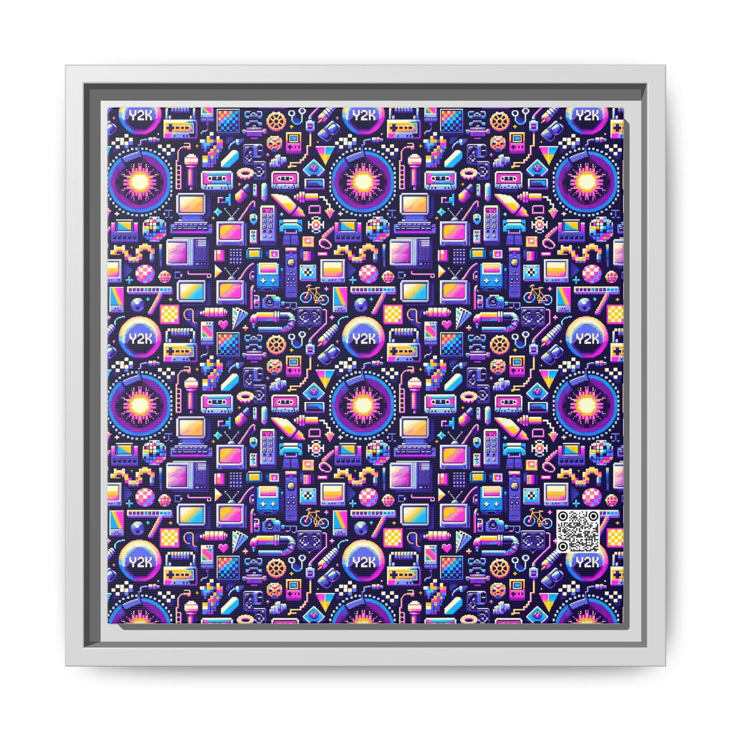 Digital Nostalgia Modern Retro Fusion Matte Canvas, Framed (multi-Color) - 8404 Design-64 B