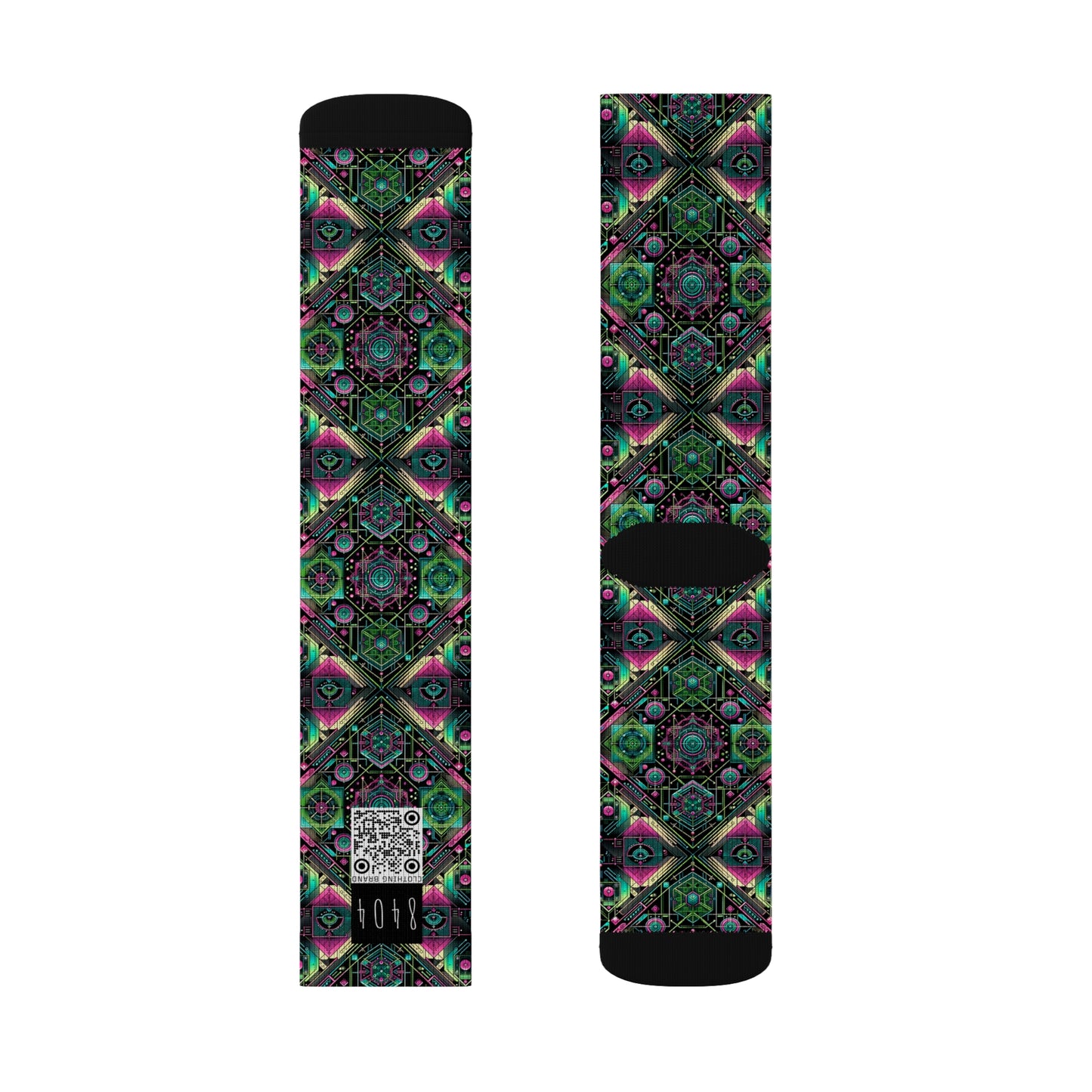 Tech-Infused Graphics Tech-Forward Streetwear Sublimation Socks - 8404 Design-45