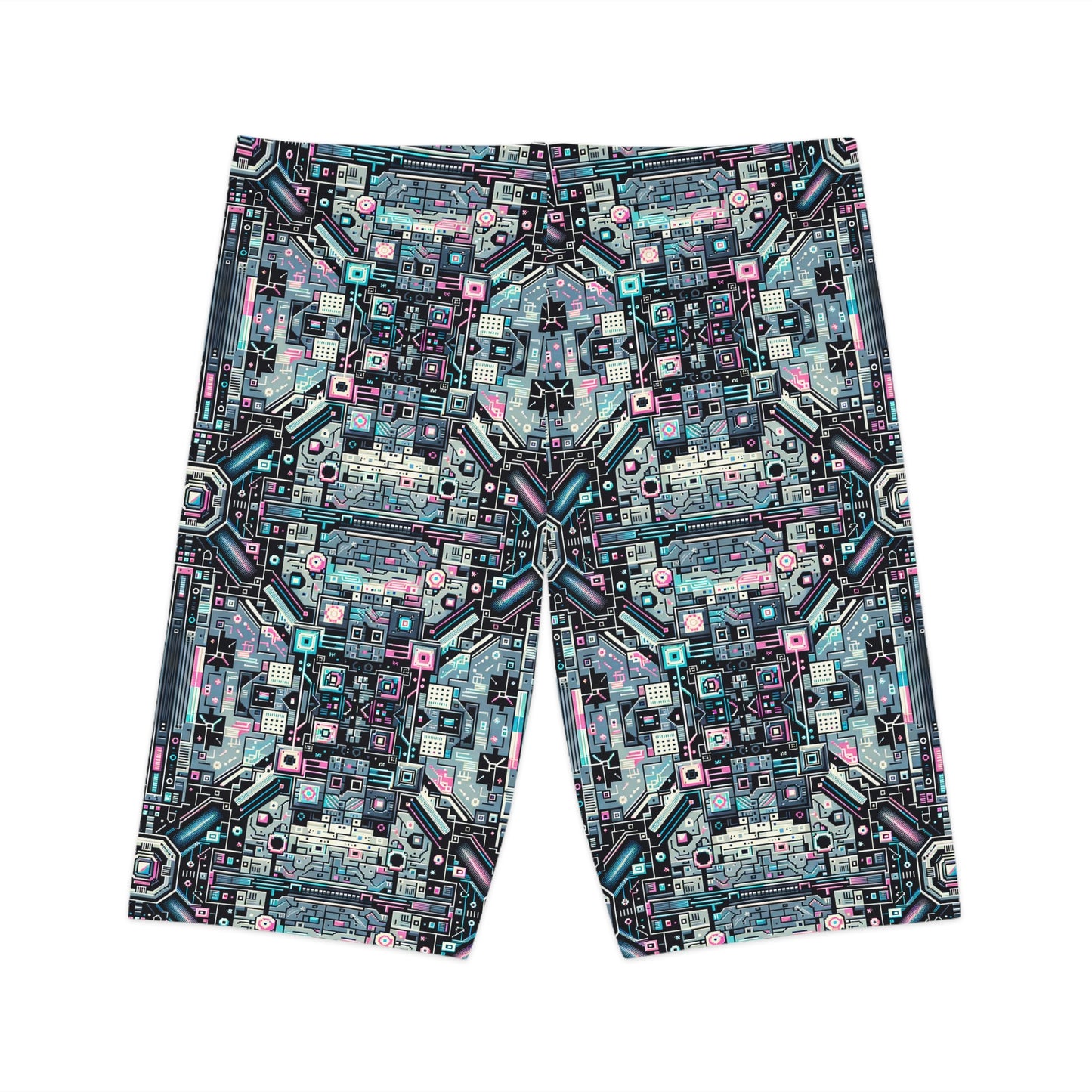 Digital Renaissance Tech-Forward Maximalism Women's Bike Shorts - 8404 Design-44