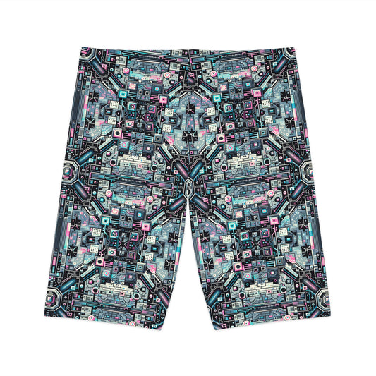 Digital Renaissance Tech-Forward Maximalism Women's Bike Shorts - 8404 Design-44