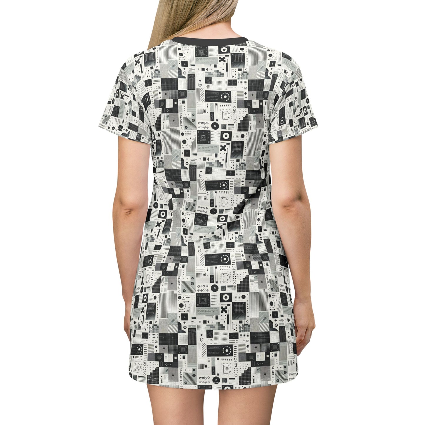Digital Minimalism Minimalist Tech T-Shirt Dress - 8404 Design-50
