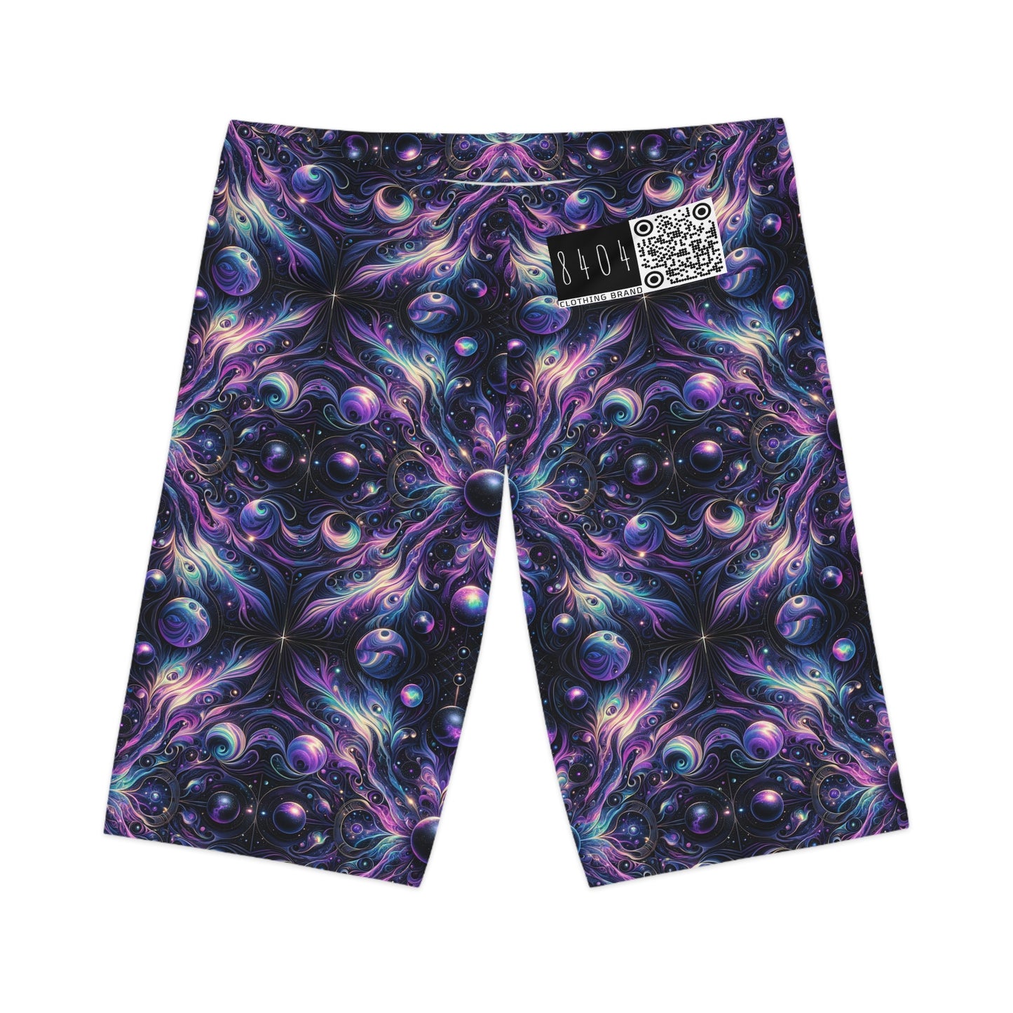 Galactic Hues Tech-Forward Cosmic Fusion Women's Bike Shorts - 8404 Design-41