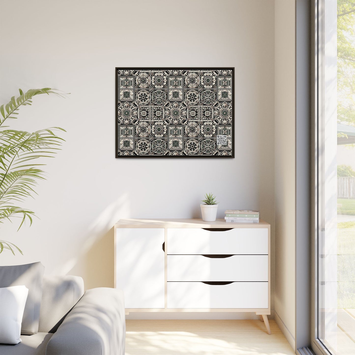 Cyber Garden Party Tech Garden Extravaganza Matte Canvas, Framed (multi-Color) - 8404 Design-45 A