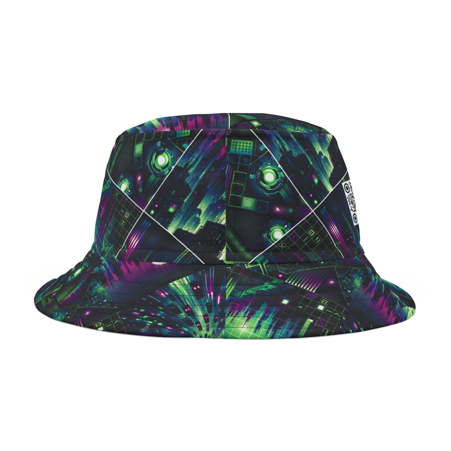 Tech Noir Aesthetics Tech-Forward Urban Dystopia Bucket Hat - 8404 Design-54
