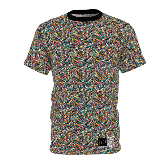 Urban Graffiti Fusion Eclectic Street Art Meets Modern Tech Culture Unisex Cut & Sew Tee - 8404 Design-55