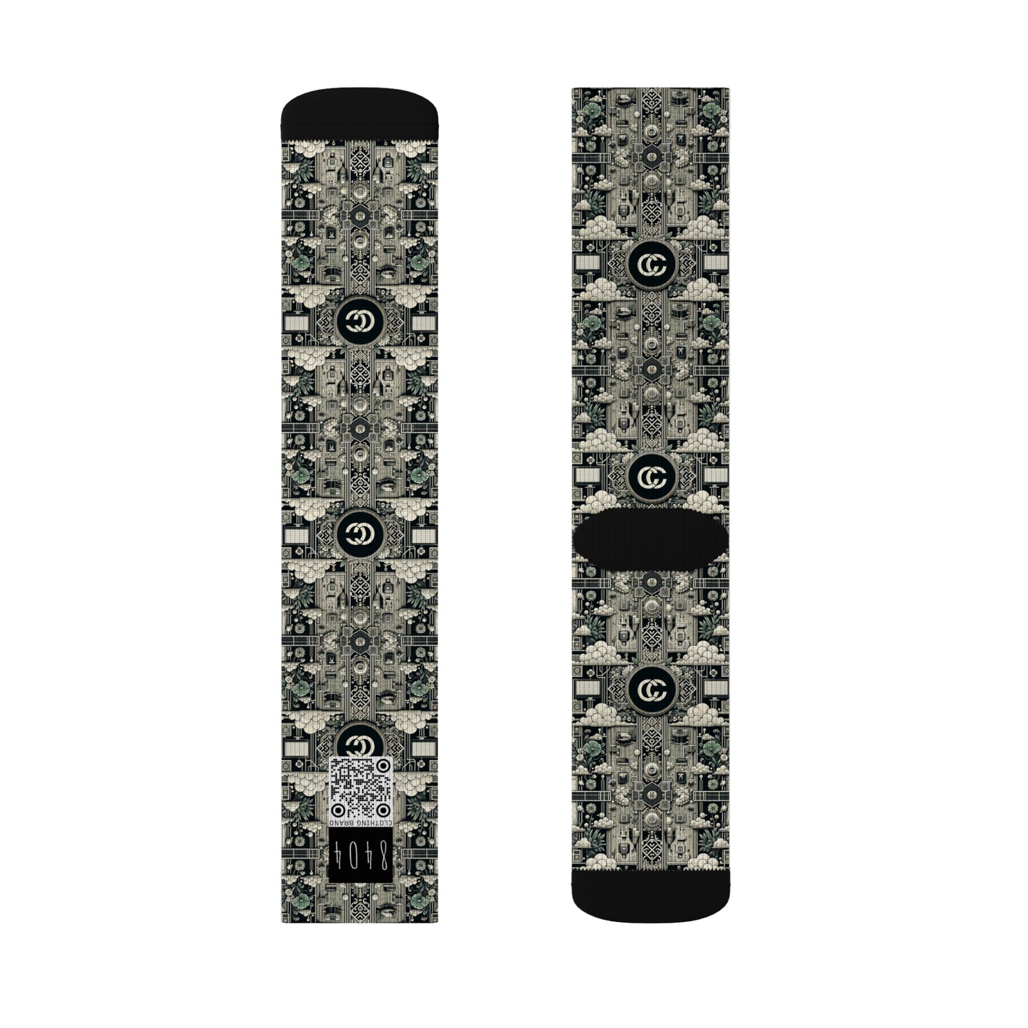 Cyber Garden Party Tech Garden Extravaganza Sublimation Socks - 8404 Design-54
