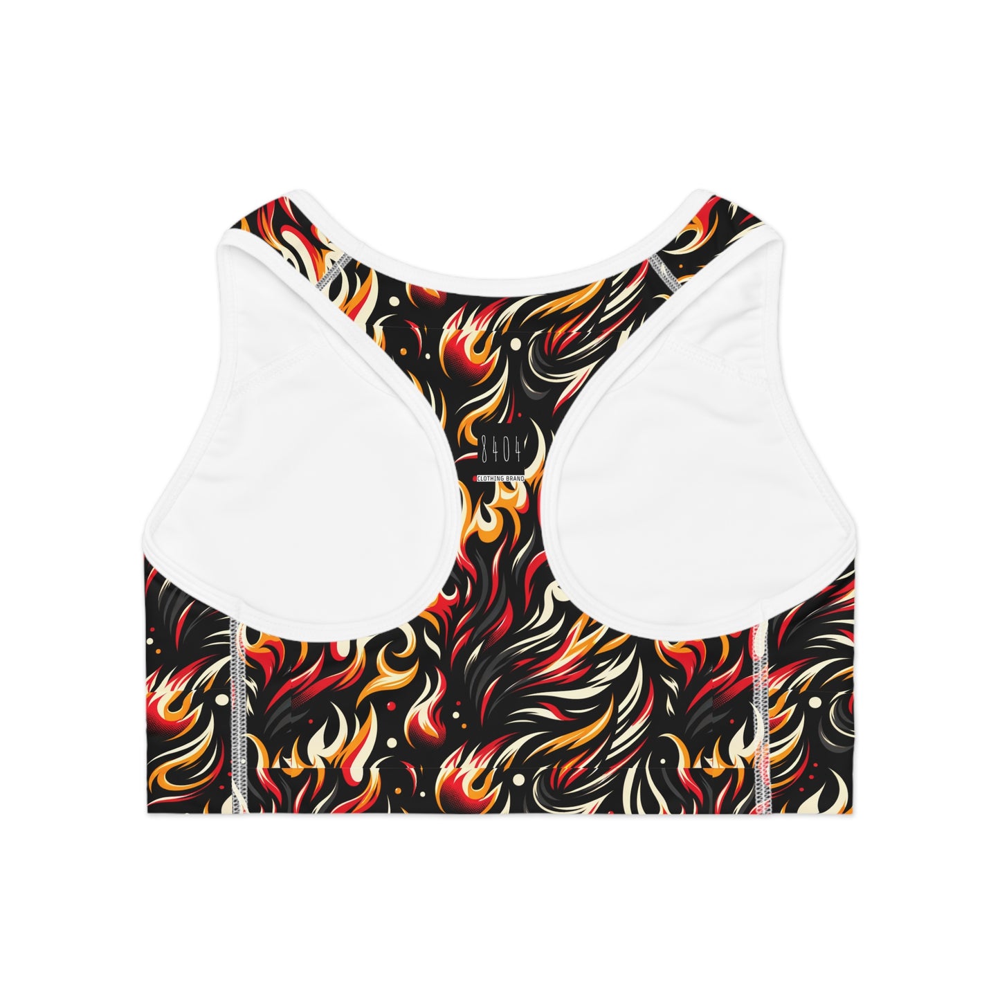 Fire & Flames Bold Streetwear Statement Sports Bra - 8404 Design-60