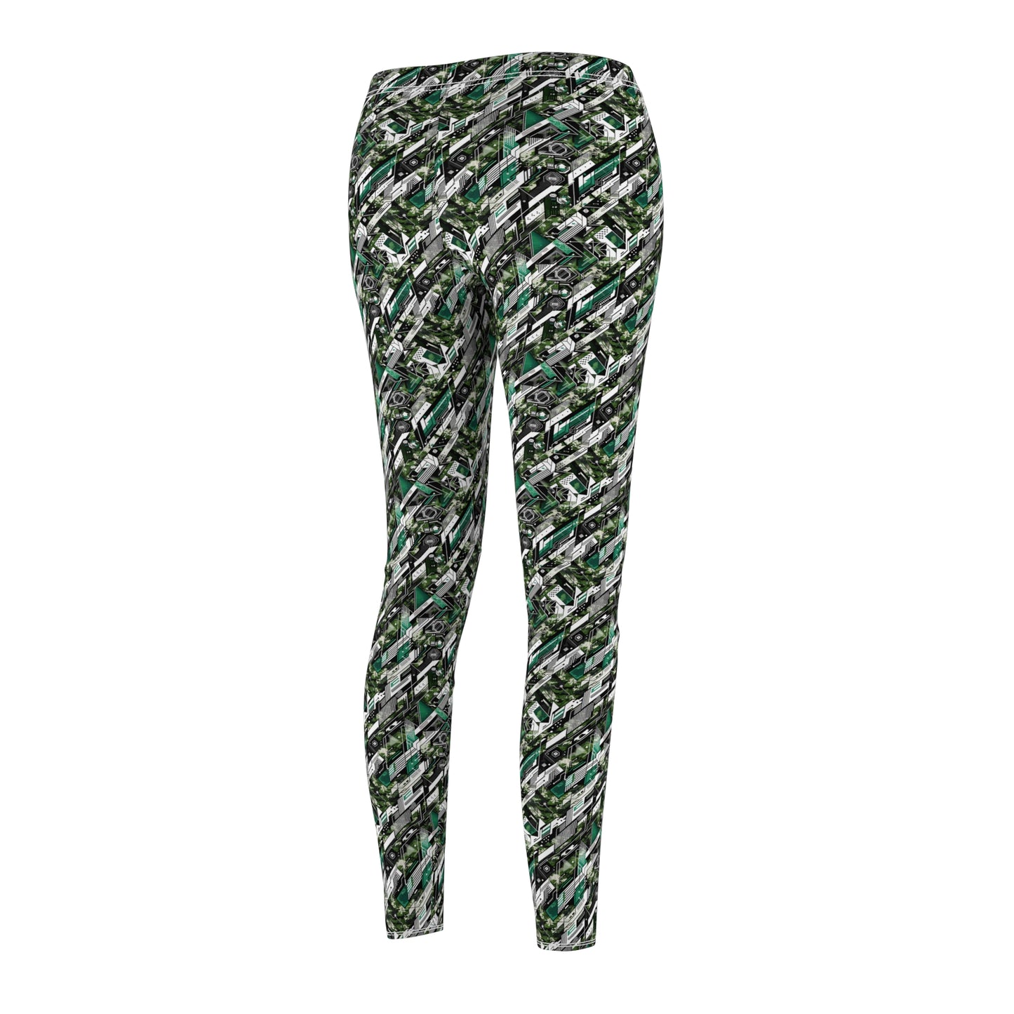Tech Camo Fusion Tech-Forward Streetwear With a Futuristic Edge Women's Cut & Sew Casual Leggings - 8404 Design-63