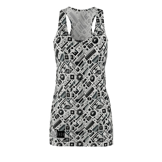 Digital Minimalism Minimalist Tech Women's Cut & Sew Racerback Dress - 8404 Design-62