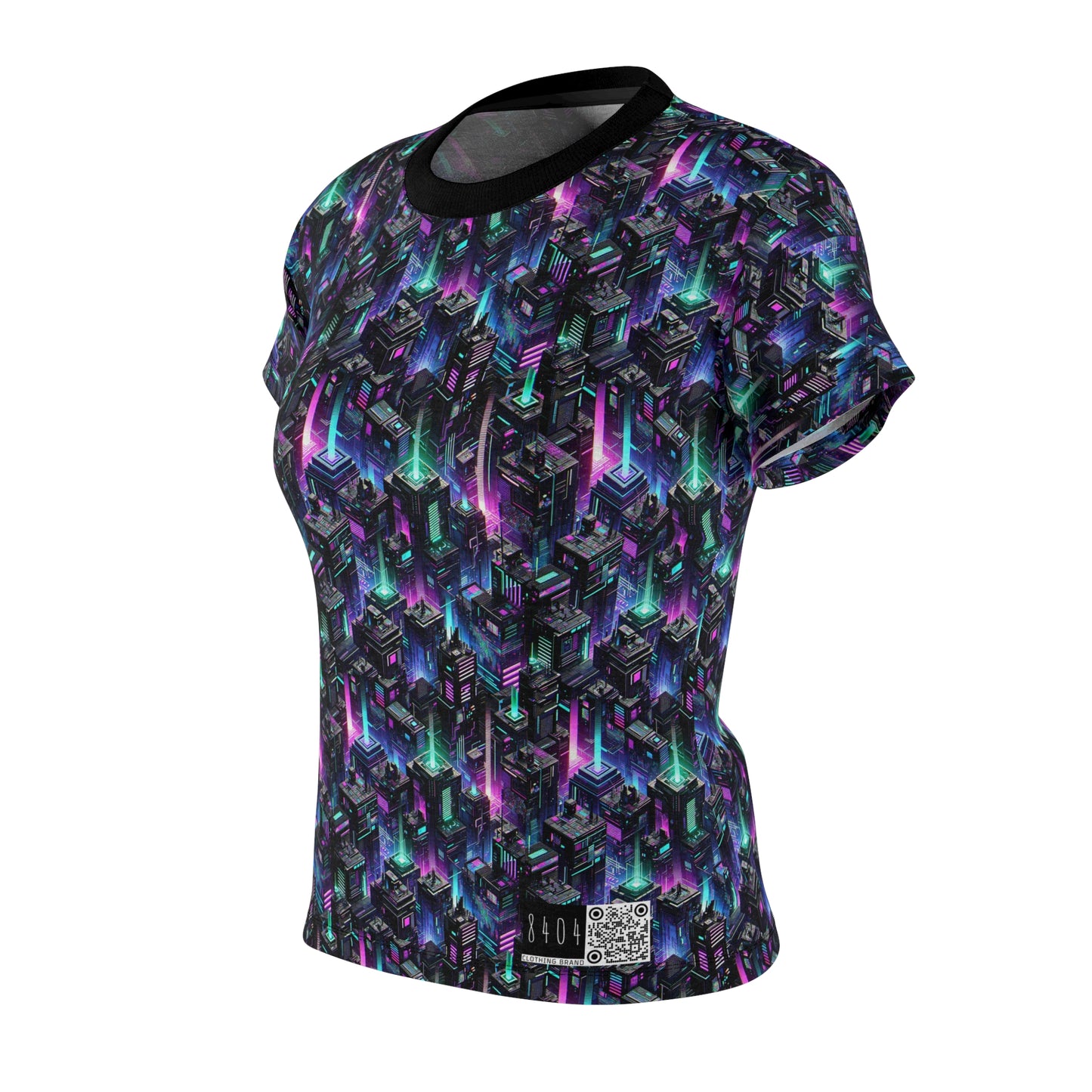 Tech Noir Graphics Futuristic Tech Aesthetics Women's Cut & Sew Tee - 8404 Design-55