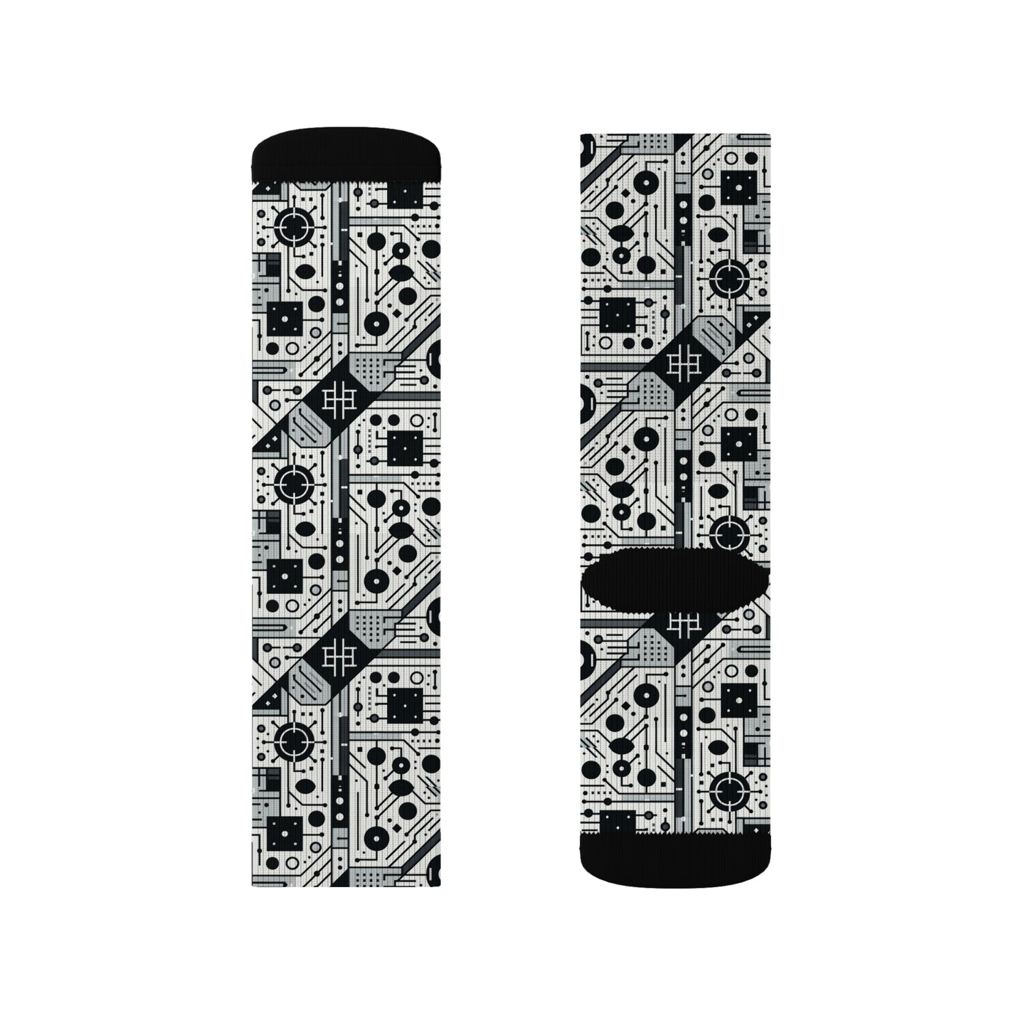 Digital Minimalism Minimalist Tech Sublimation Socks - 8404 Design-48