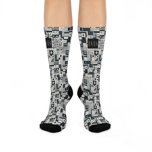 Digital Minimalism Minimalist Tech Cushioned Crew Socks - 8404 Design-49