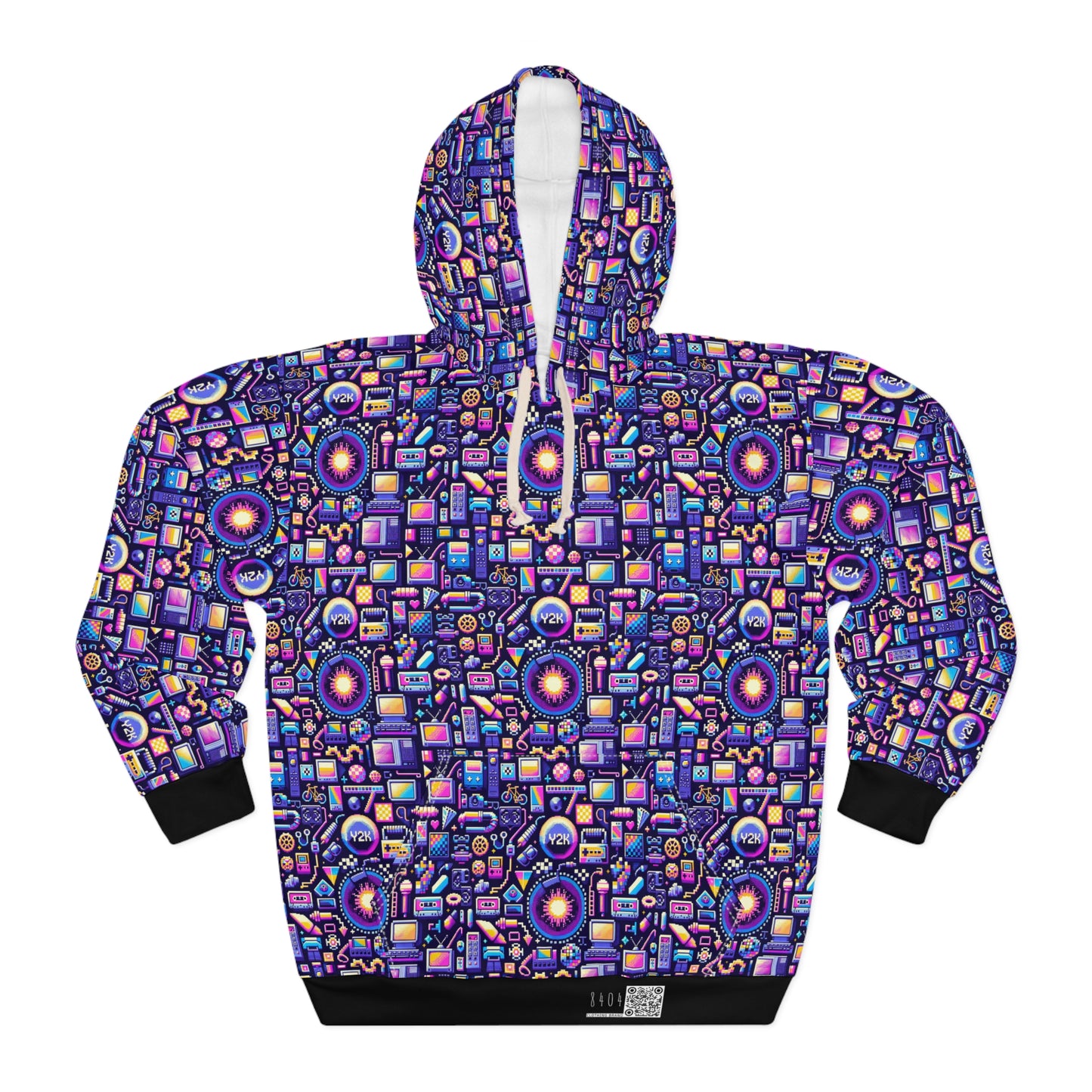 Digital Nostalgia Modern Retro Fusion Pullover Hoodie - 8404 Design-64