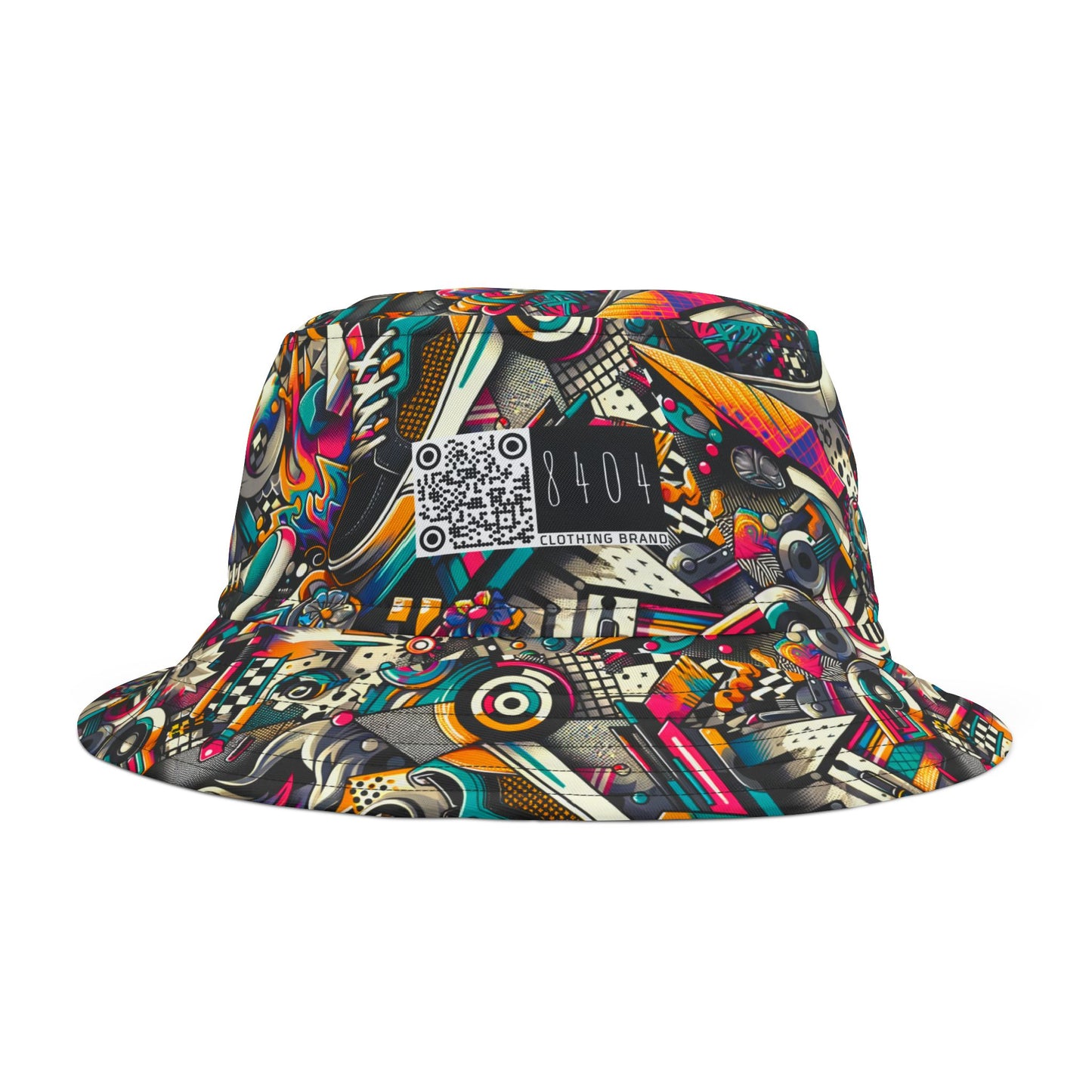 Urban Graffiti Fusion Eclectic Street Art Meets Modern Tech Culture Bucket Hat - 8404 Design-55