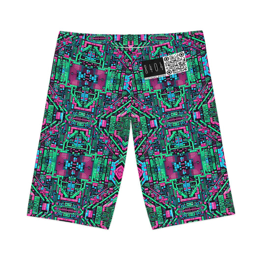 Digital Glitch Vibes Tech-Inspired Streetwear Women's Bike Shorts - 8404 Design-71