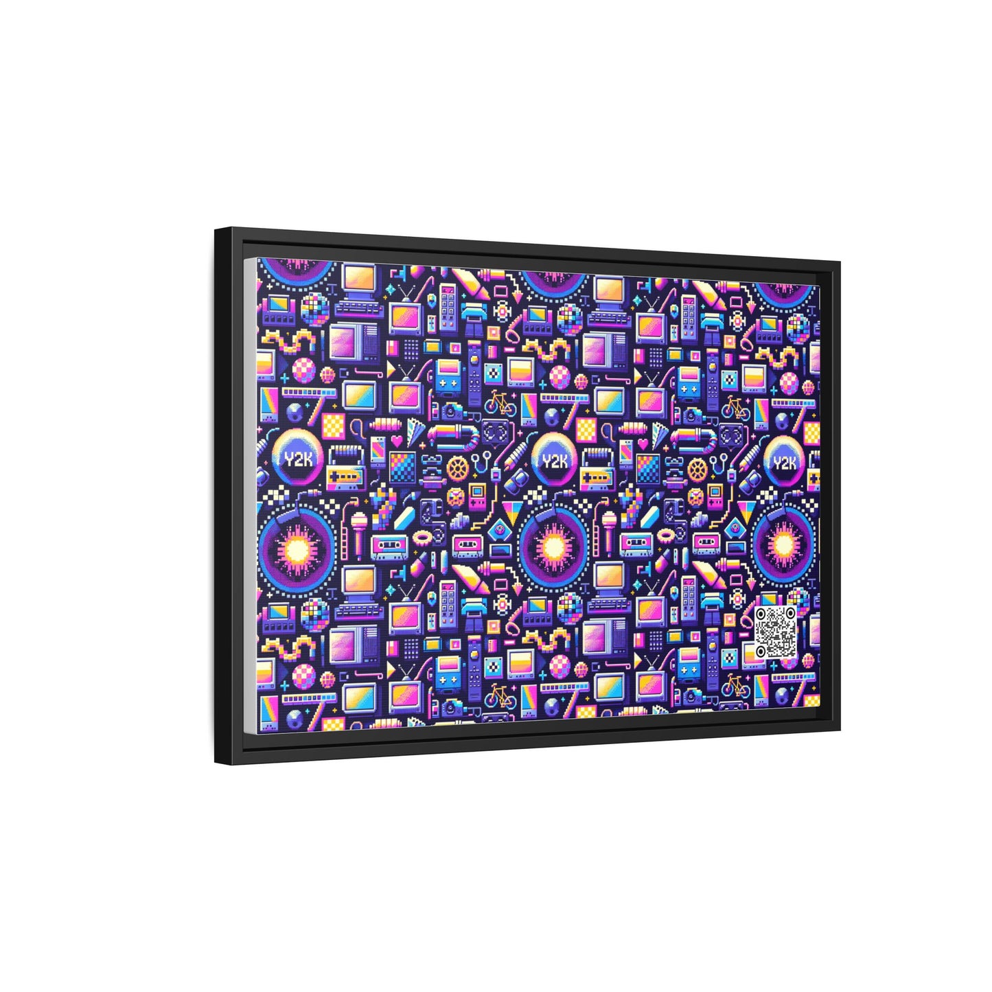 Digital Nostalgia Modern Retro Fusion Matte Canvas, Framed (multi-Color) - 8404 Design-64 B