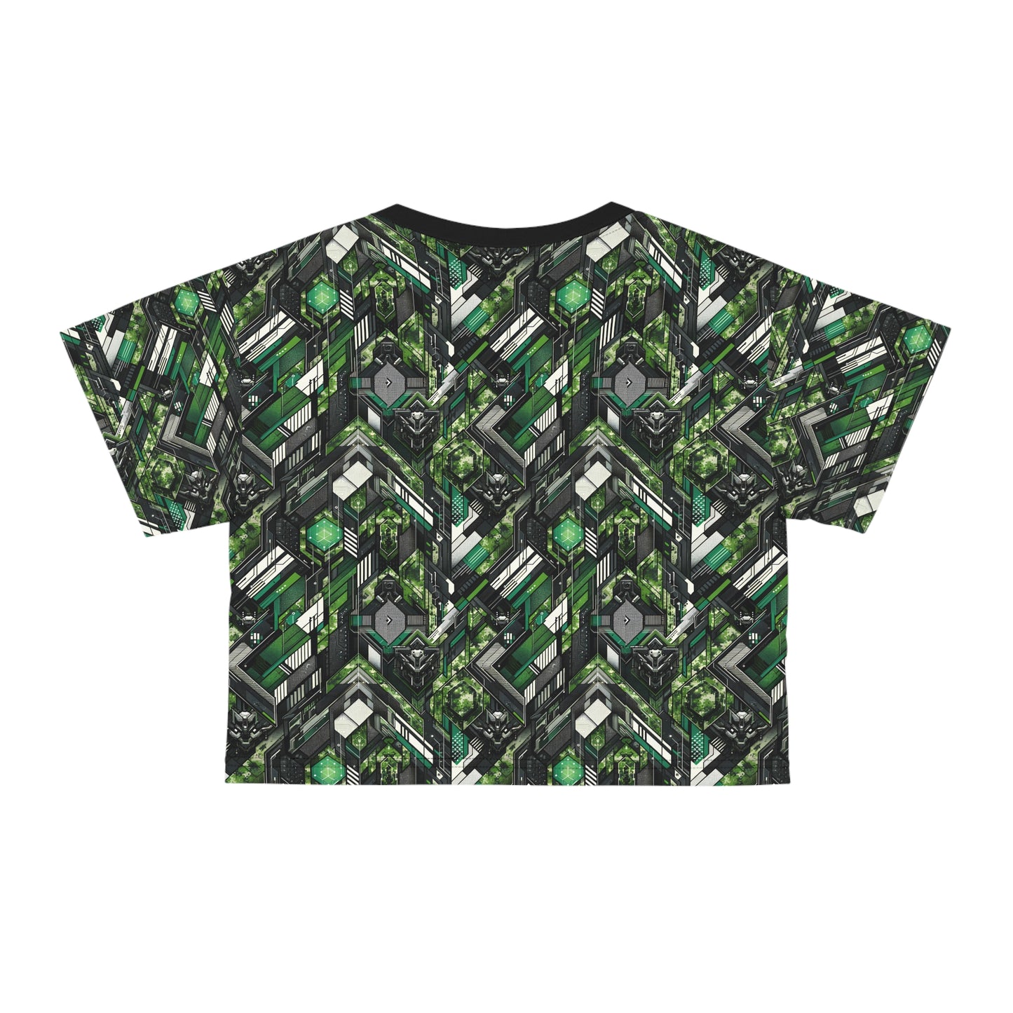 Tech Camo Fusion Tech-Forward Streetwear With a Futuristic Edge Crop Tee - 8404 Design-58