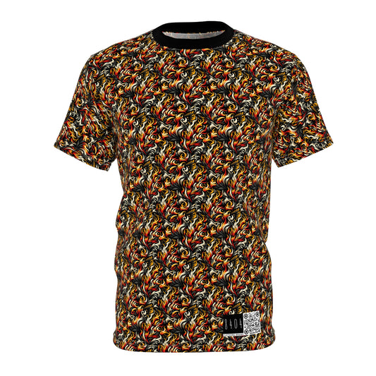 Fire & Flames Bold Streetwear Statement Unisex Cut & Sew Tee - 8404 Design-55