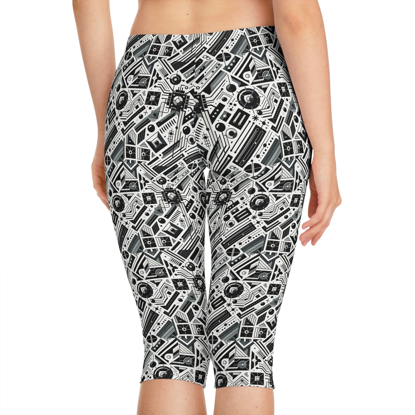 Digital Minimalism Minimalist Tech Women's Capri Leggings - 8404 Design-62