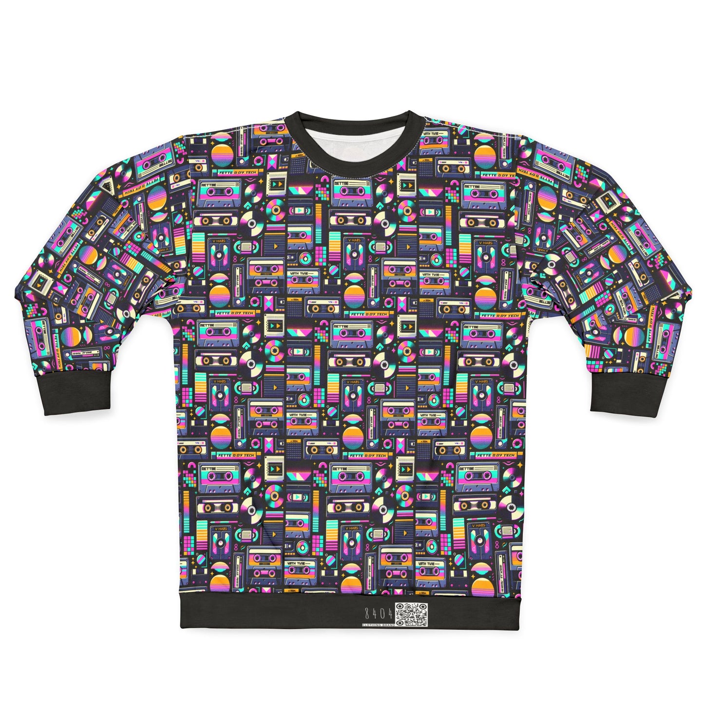 Digital Nostalgia Tech-Inspired Retro Fusion Sweatshirt - 8404 Design-48