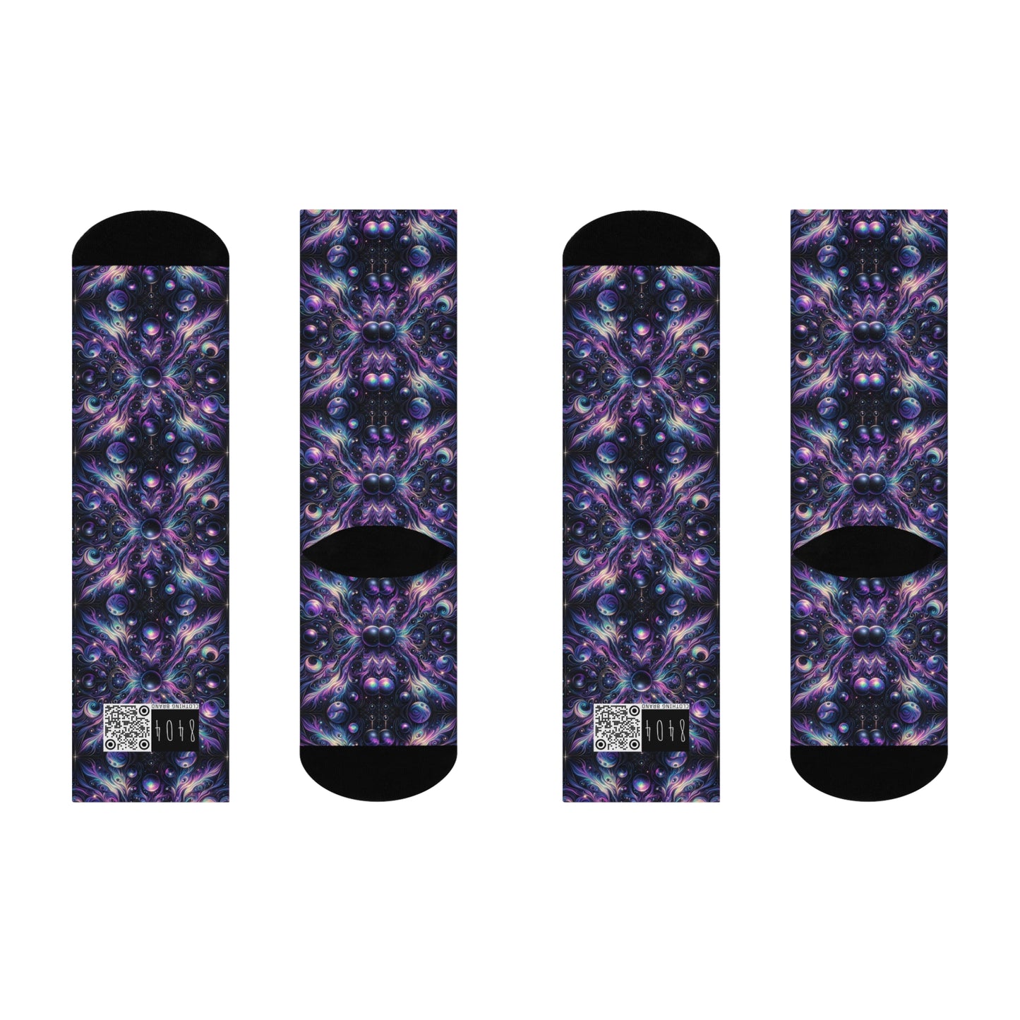 Galactic Hues Tech-Forward Cosmic Fusion Cushioned Crew Socks - 8404 Design-41
