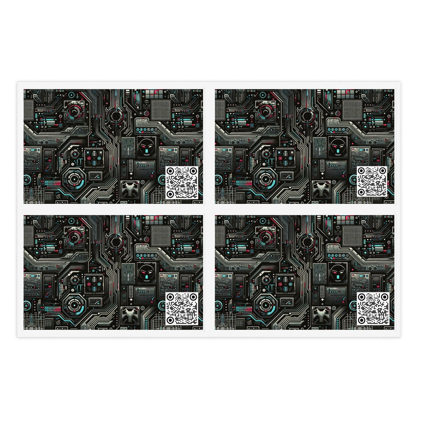 Tech Noir Aesthetics Sleek Tech Streetwear Sticker Sheets - 8404 Design-52