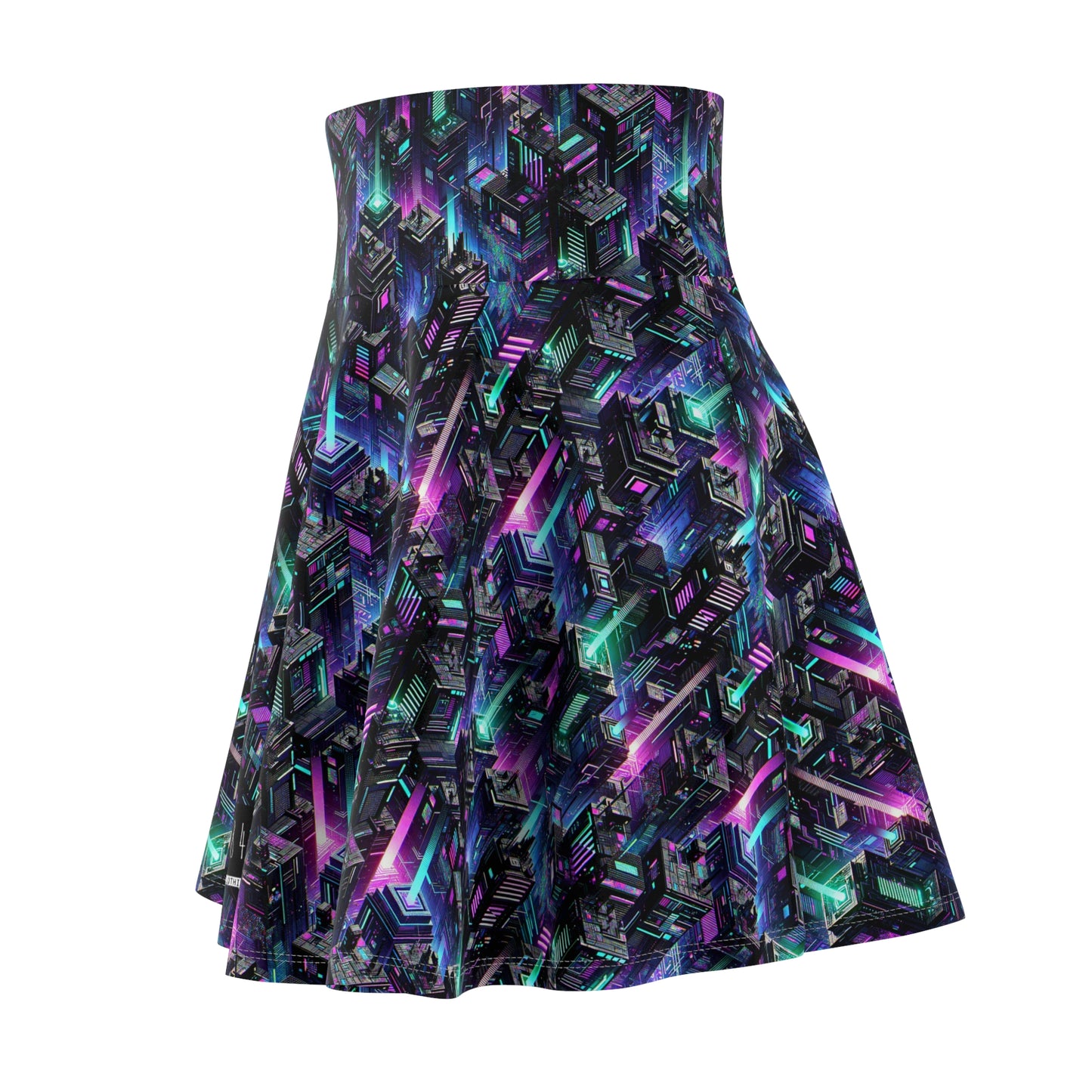 Tech Noir Graphics Futuristic Tech Aesthetics Women's Skater Skirt - 8404 Design-55
