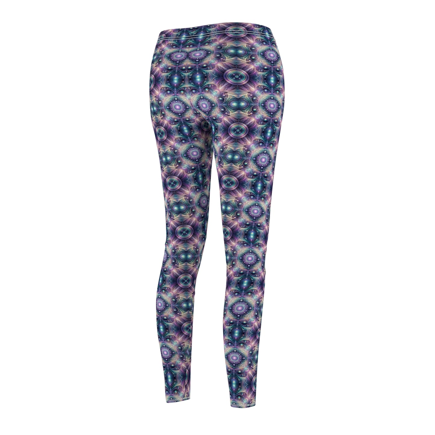 Iridescent Tech Fusion Tech-Forward Streetwear Women's Cut & Sew Casual Leggings - 8404 Design-61