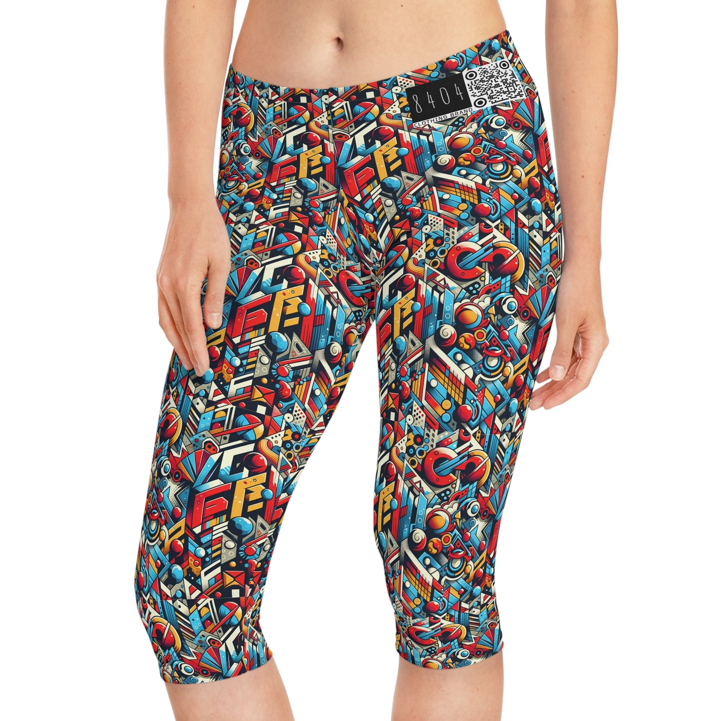 Neo-Traditional Street Art Modern Street Art Fusion Women's Capri Leggings - 8404 Design-67
