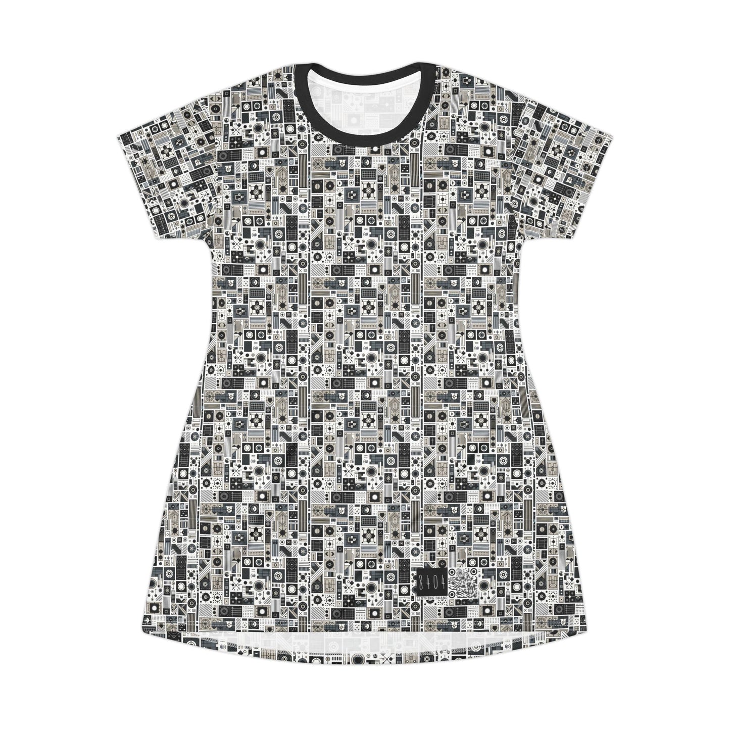Digital Minimalism Minimalist Tech T-Shirt Dress - 8404 Design-45