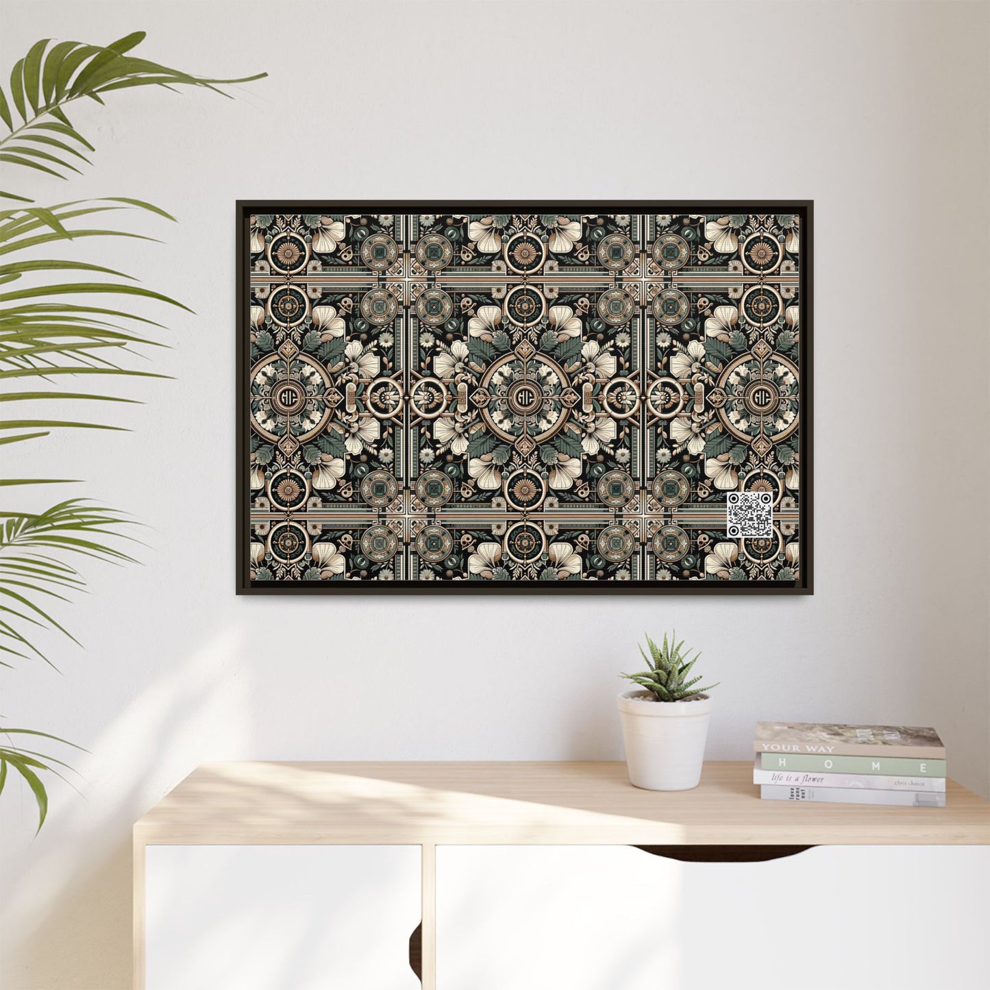 Cyber Garden Party Tech Garden Extravaganza Matte Canvas, Framed (multi-Color) - 8404 Design-66 A