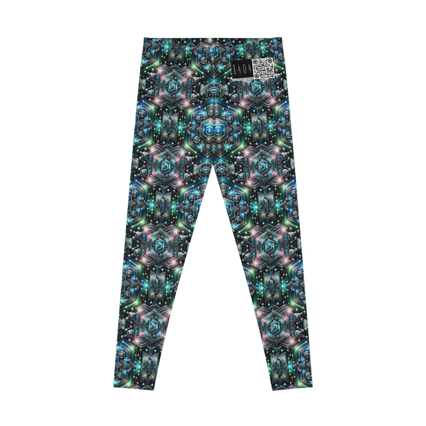 Tech-Infused Futurism Futuristic Tech Stretch Leggings - 8404 Design-63