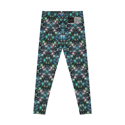 Tech-Infused Futurism Futuristic Tech Stretch Leggings - 8404 Design-63