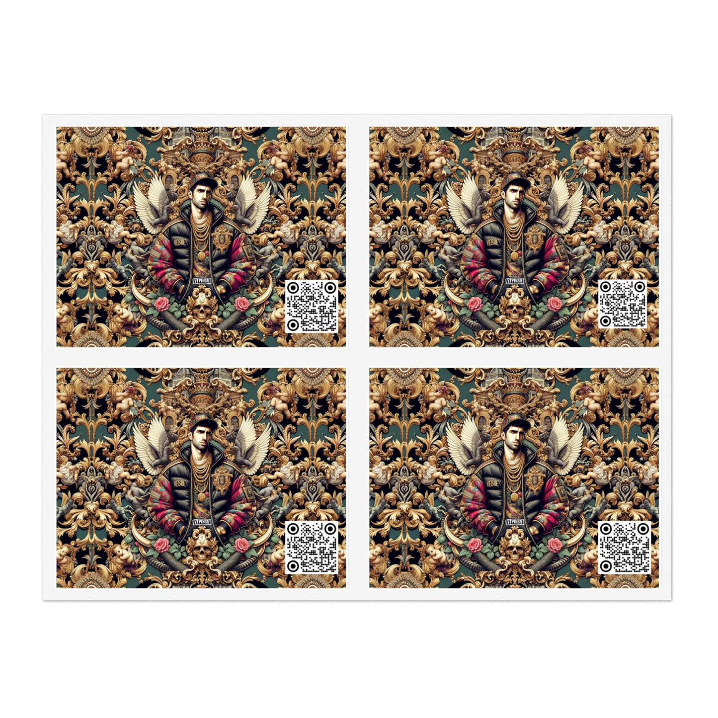 Digital Renaissance Luxurious Streetwear Inspired By Classical Art With a Modern Twist Sticker Sheets - 8404 Design-59