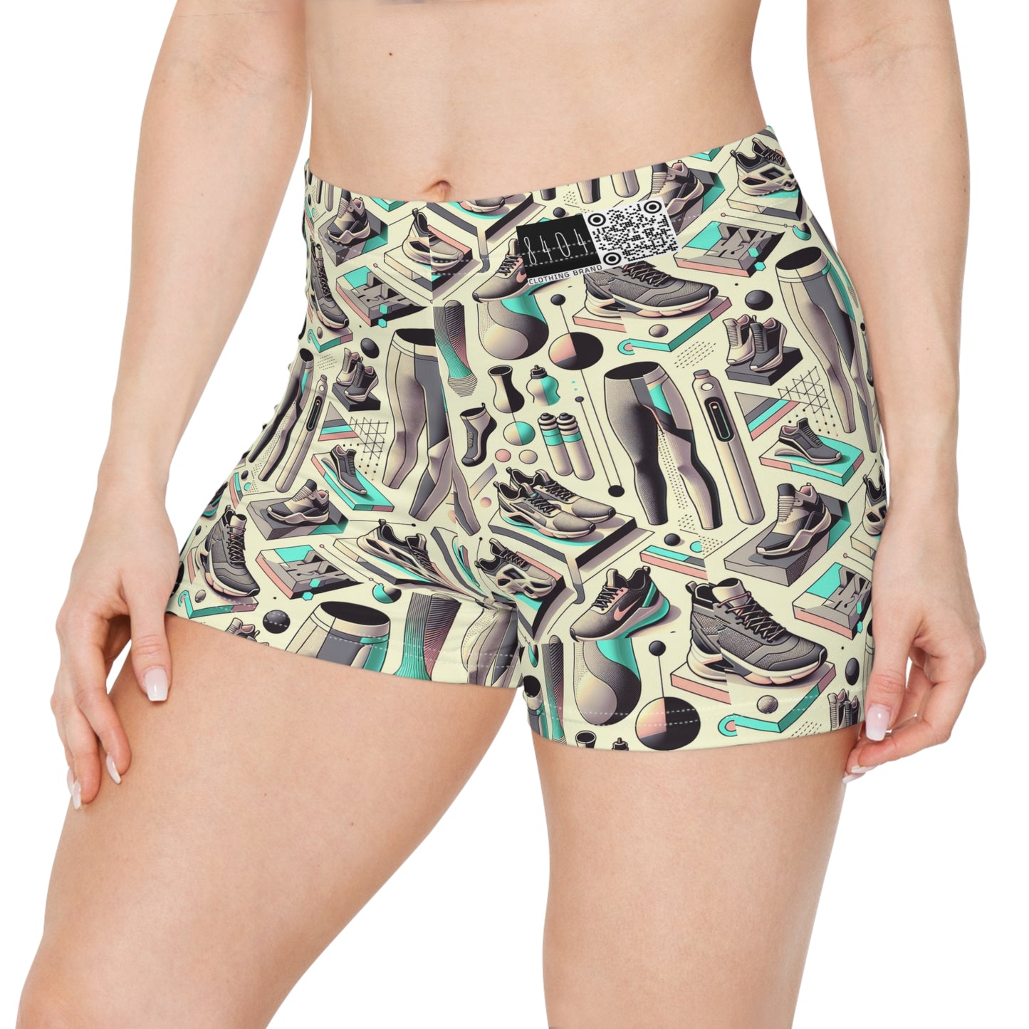 Tech-Infused Athleisure Futuristic Athletic Tech Women's Shorts - 8404 Design-44