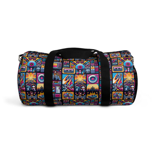Digital Pop Culture Mashup Maximalist Pop Duffel Bag - 8404 Design-52