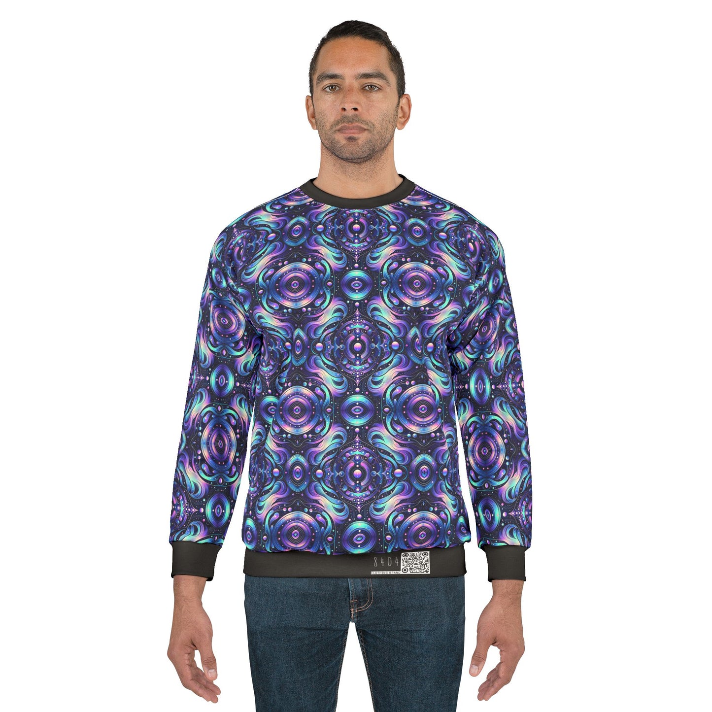 Iridescent Tech Fusion Tech-Forward Streetwear Sweatshirt - 8404 Design-62