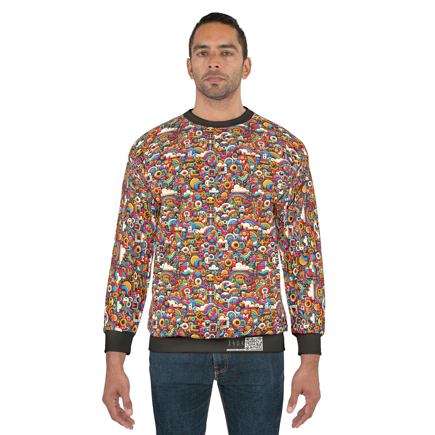 Neon Pop Playful Pop Culture Mashup Sweatshirt - 8404 Design-62