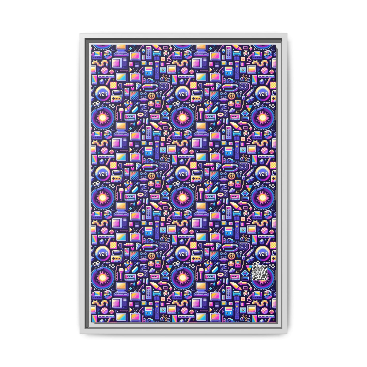 Digital Nostalgia Modern Retro Fusion Matte Canvas, Framed (multi-Color) - 8404 Design-64 B