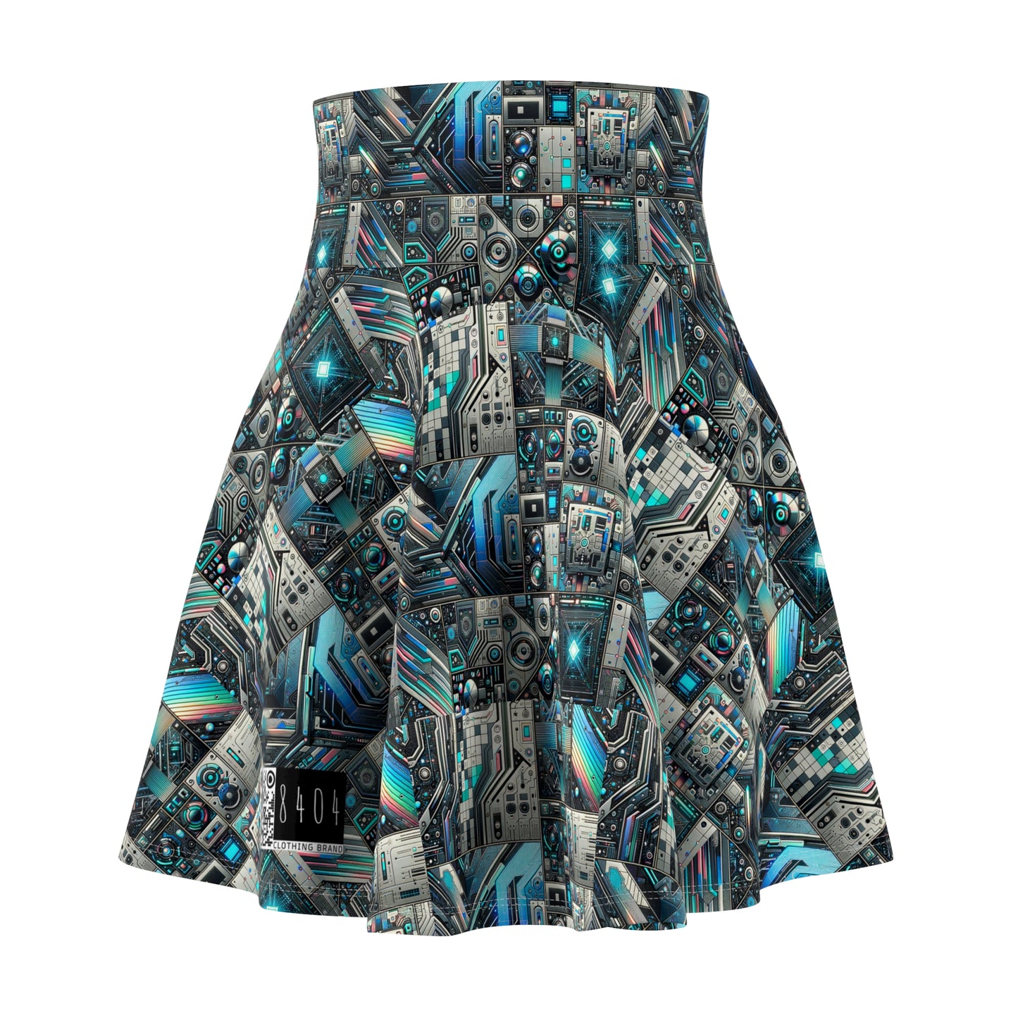Tech-Infused Futurism Sleek Tech Edge Women's Skater Skirt - 8404 Design-48