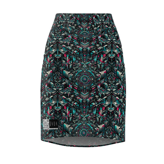 Digital Rebellion Tech-Inspired Streetwear Women's Pencil Skirt - 8404 Design-54