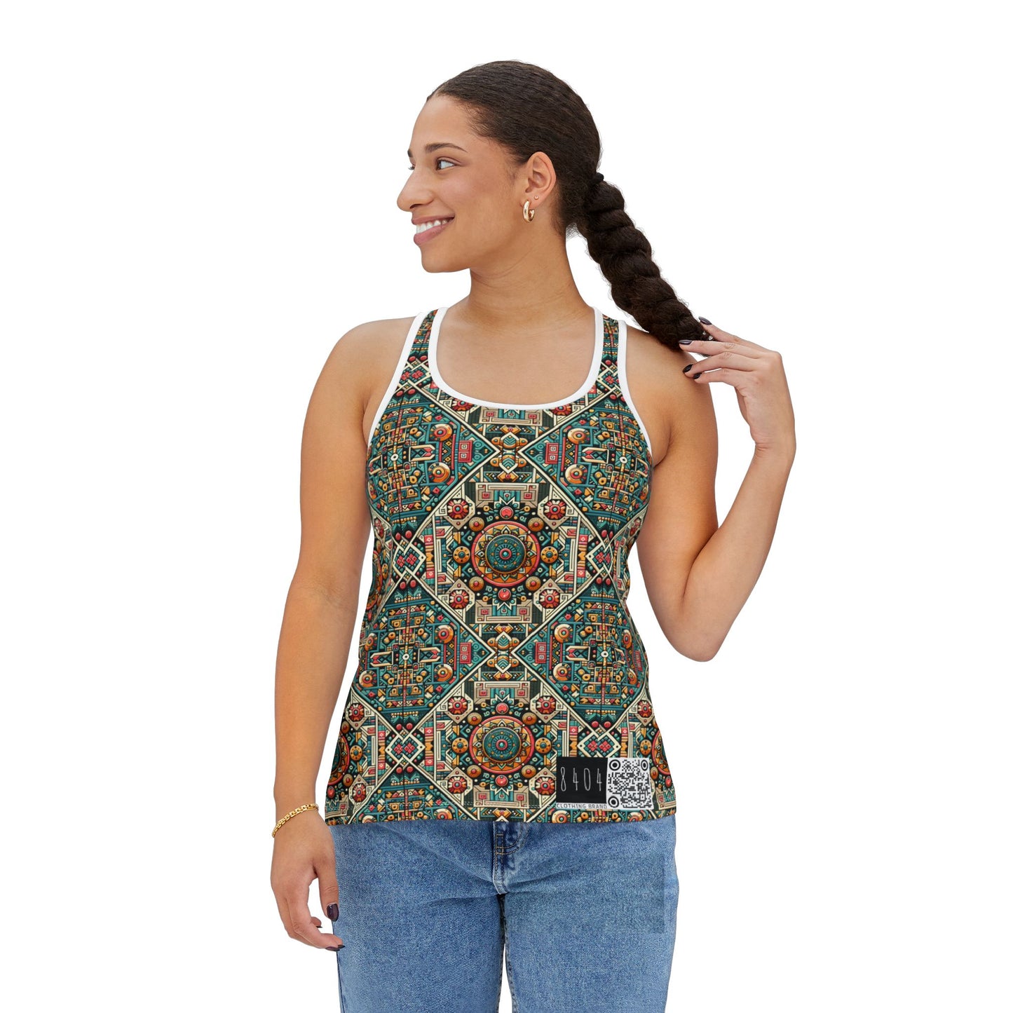 Cultural Fusion Tech Blend of Cultural Heritage With Tech-Inspired Elements Women's Tank Top - 8404 Design-74