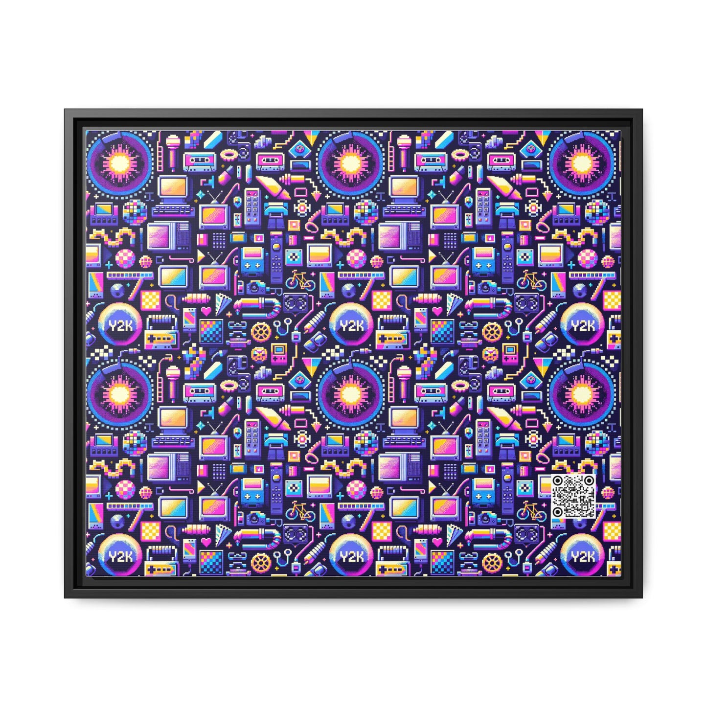 Digital Nostalgia Modern Retro Fusion Matte Canvas, Framed (multi-Color) - 8404 Design-64 B