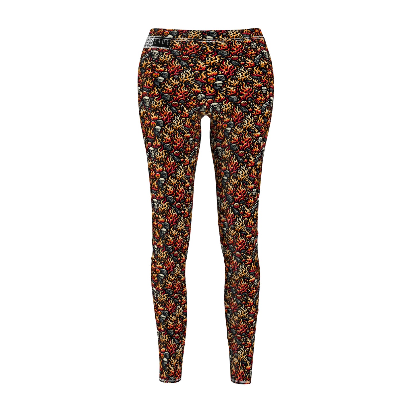 Flame Graphics Maximalist Streetwear Women's Cut & Sew Casual Leggings - 8404 Design-76