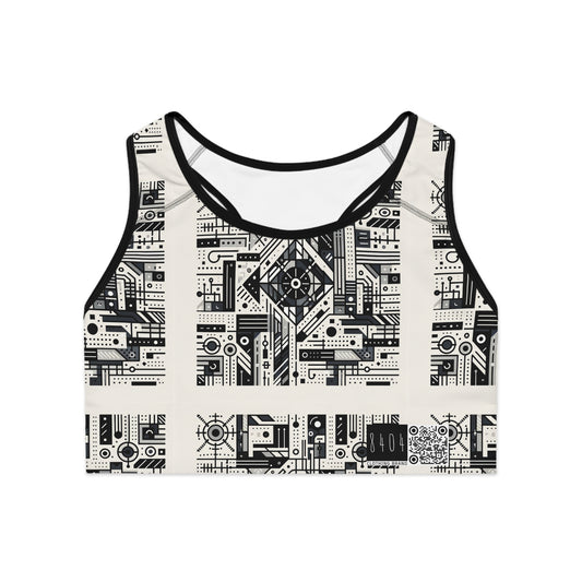 Digital Minimalism Minimalist Tech Sports Bra - 8404 Design-47