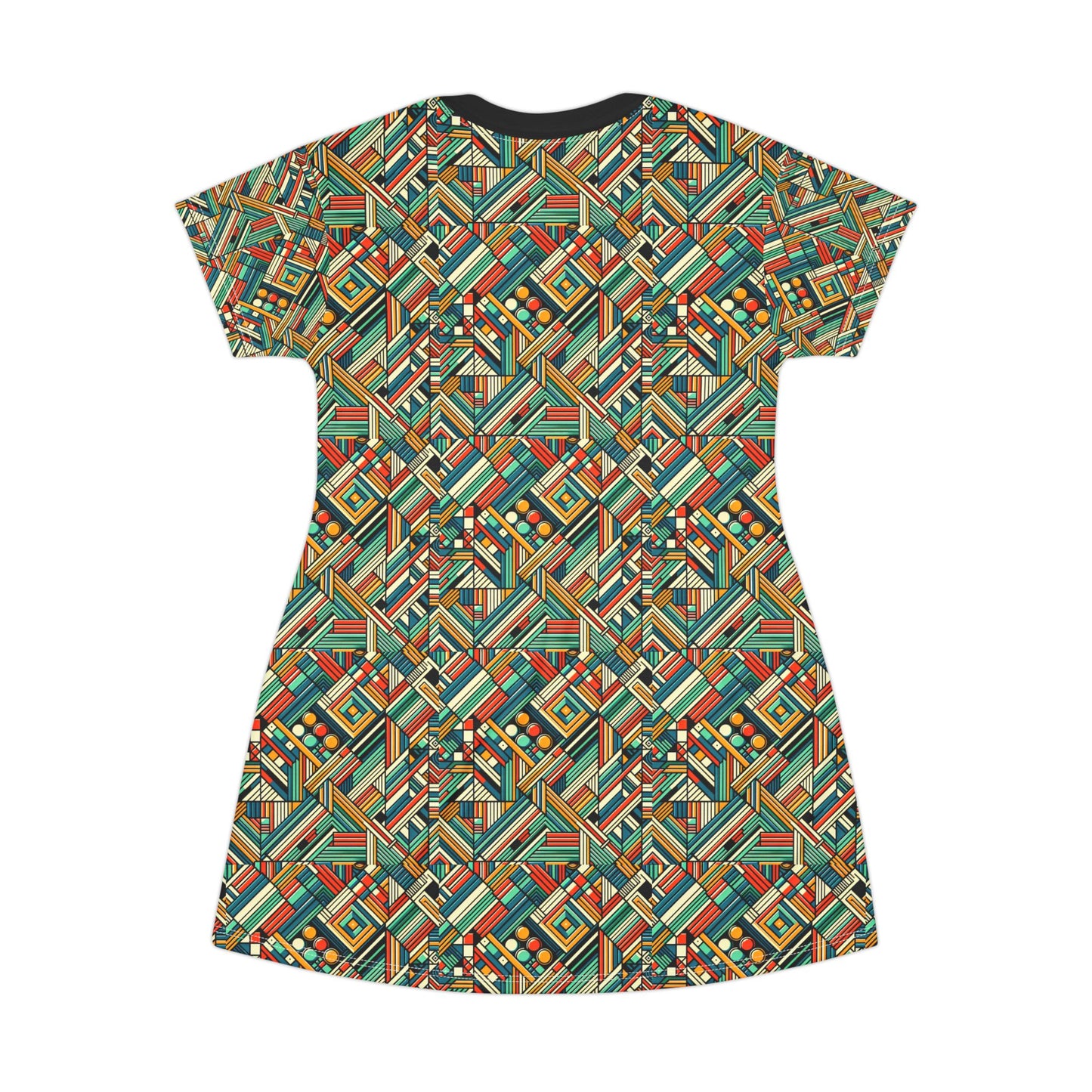 Abstract Graphic Art Modern Artistic Expression T-Shirt Dress - 8404 Design-67