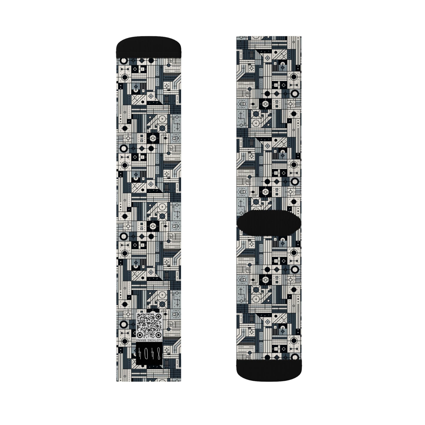 Digital Minimalism Minimalist Tech Sublimation Socks - 8404 Design-49