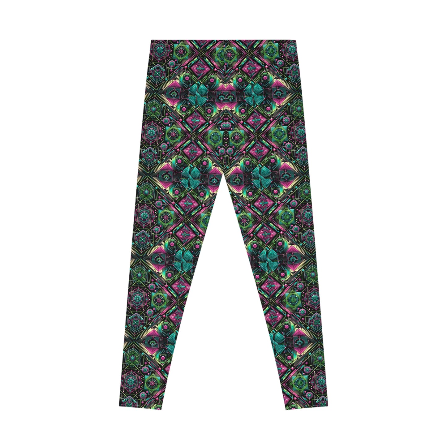 Tech-Infused Graphics Tech-Forward Streetwear Stretch Leggings - 8404 Design-45