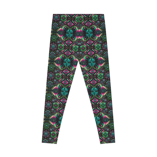 Tech-Infused Graphics Tech-Forward Streetwear Stretch Leggings - 8404 Design-45