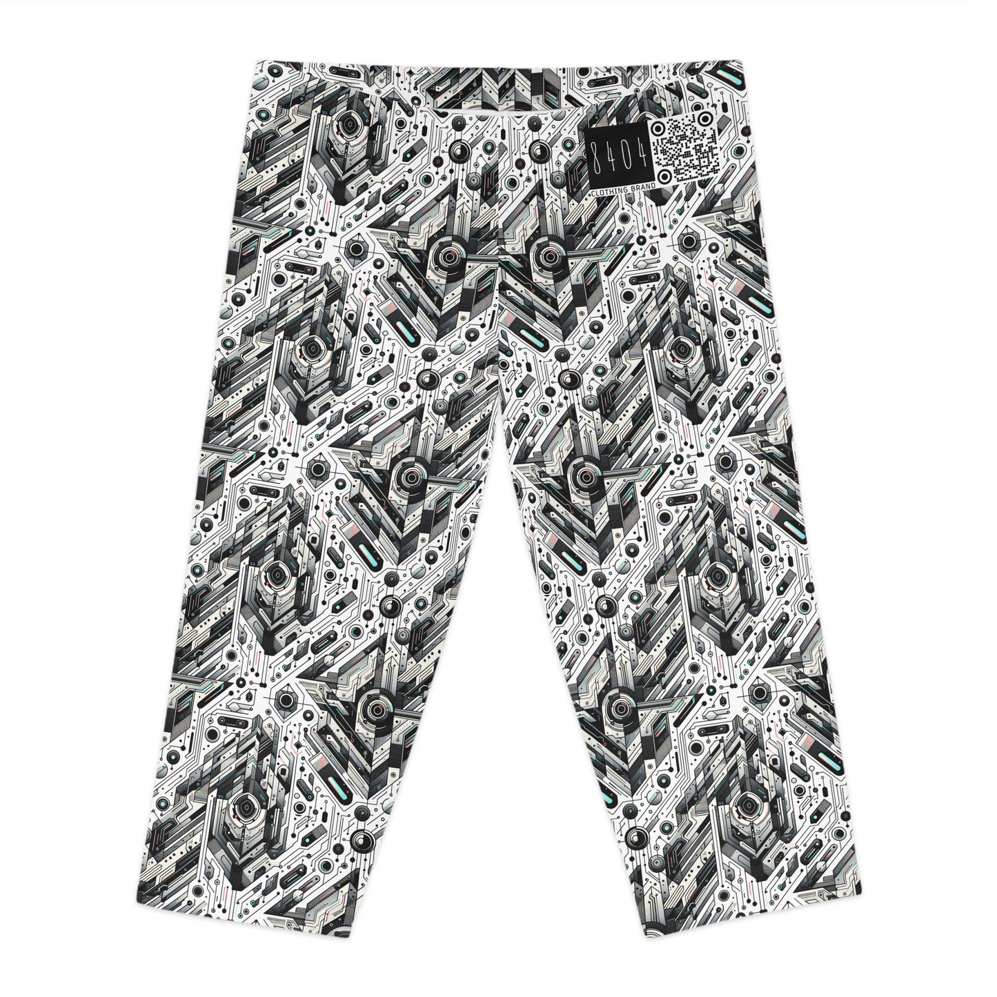Tech-Infused Streetwear Tech-Forward Minimalism Women's Capri Leggings - 8404 Design-51